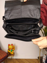 Load image into Gallery viewer, Vintage leather bag L.Ancora clutch black shoulder cross body