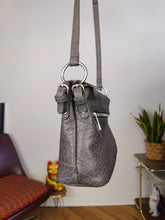 Load image into Gallery viewer, Vintage faux leather bag grey shoulder cross body small