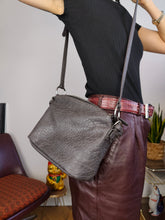 Load image into Gallery viewer, Vintage faux leather bag grey shoulder cross body small
