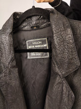 Load image into Gallery viewer, Vintage leather jacket L | blazer black coat pattern women unisex men