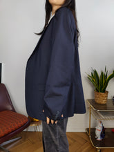 Load image into Gallery viewer, Second hand wool blend Ben Sherman blazer jacket navy blue unisex men 54 L