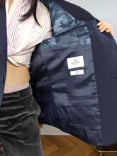 Load image into Gallery viewer, Second hand wool blend Ben Sherman blazer jacket navy blue unisex men 54 L
