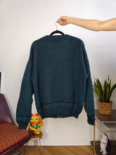 Load image into Gallery viewer, Vintage wool cardigan M | green knit knitted sweater jacket