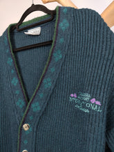 Load image into Gallery viewer, Vintage wool cardigan M | green knit knitted sweater jacket