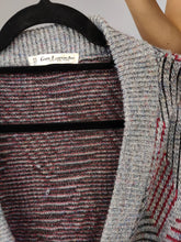 Load image into Gallery viewer, Vintage wool cardigan M L | Guy Laroche grey knit knitted sweater pattern women unisex men