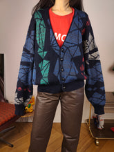 Load image into Gallery viewer, Vintage Adidas alpaca wool cardigan M | blue pattern knit knitted sweater jacket women unisex men
