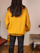 Load image into Gallery viewer, Vintage knit sweater XL XXL | pullover panda animal knitted jumper yellow