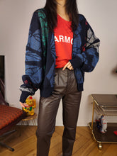 Load image into Gallery viewer, Vintage Adidas alpaca wool cardigan M | blue pattern knit knitted sweater jacket women unisex men