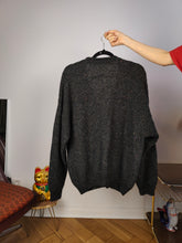 Load image into Gallery viewer, Vintage alpaca wool cardigan M L | grey thick knit knitted sweater jacket women