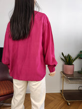 Load image into Gallery viewer, Vintage silk shirt blouse M-L | pink long sleeve button up plain Fabiani women