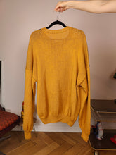 Load image into Gallery viewer, Vintage knit sweater XL XXL | pullover panda animal knitted jumper yellow