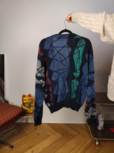 Load image into Gallery viewer, Vintage Adidas alpaca wool cardigan M | blue pattern knit knitted sweater jacket women unisex men