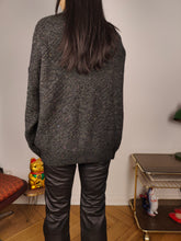 Load image into Gallery viewer, Vintage alpaca wool cardigan M L | grey thick knit knitted sweater jacket women