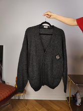 Load image into Gallery viewer, Vintage alpaca wool cardigan M L | grey thick knit knitted sweater jacket women