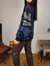 Load image into Gallery viewer, Vintage Adidas alpaca wool cardigan M | blue pattern knit knitted sweater jacket women unisex men