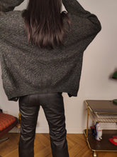 Load image into Gallery viewer, Vintage alpaca wool cardigan M L | grey thick knit knitted sweater jacket women
