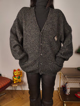 Load image into Gallery viewer, Vintage alpaca wool cardigan M L | grey thick knit knitted sweater jacket women
