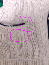 Load image into Gallery viewer, Vintage cotton cardigan M L | white college cable knit knitted jacket women