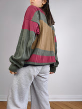 Load image into Gallery viewer, The Iceberg Lion King Sweater | Vintage 90s rare designer Iceberg x Lion King Oscar Hollywood cotton sweater pullover knitted jumper embroidery brown green red men unisex L-XL