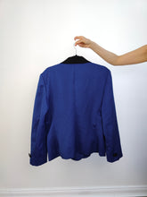 Load image into Gallery viewer, The Electric Blue Blazer Jacket | Vintage 80s Max Dine black collar jacket made in Italy M