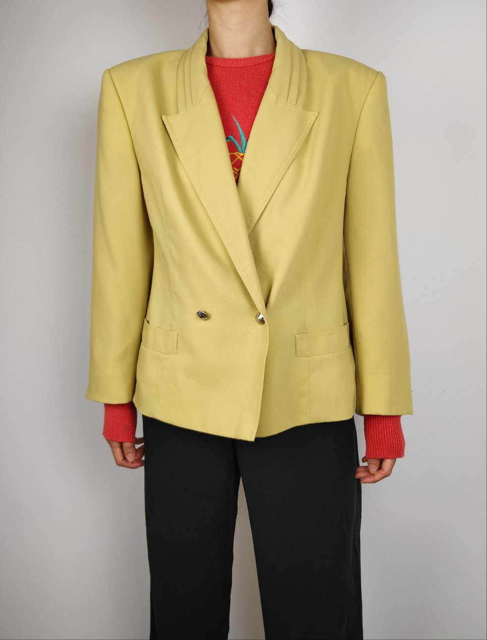 The Yellow Tango | Vintage wool blend blazer jacket M