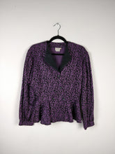Load image into Gallery viewer, The Purple Party | Vintage 80s peplum blouse jacket M-L