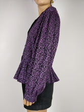 Load image into Gallery viewer, The Purple Party | Vintage 80s peplum blouse jacket M-L