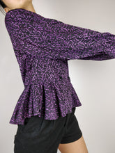 Load image into Gallery viewer, The Purple Party | Vintage 80s peplum blouse jacket M-L