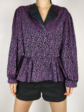 Load image into Gallery viewer, The Purple Party | Vintage 80s peplum blouse jacket M-L