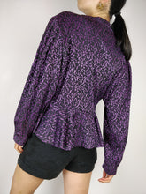 Load image into Gallery viewer, The Purple Party | Vintage 80s peplum blouse jacket M-L