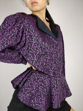 Load image into Gallery viewer, The Purple Party | Vintage 80s peplum blouse jacket M-L