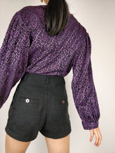 Load image into Gallery viewer, The Purple Party | Vintage 80s peplum blouse jacket M-L