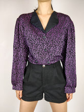 Load image into Gallery viewer, The Purple Party | Vintage 80s peplum blouse jacket M-L