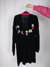Load image into Gallery viewer, The Jacket Cardigan | Vintage wool long logo embroidery cardigan L