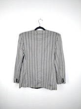 Load image into Gallery viewer, The Grey Blazer | Vintage wool grey black stripe Donnaluna blazer jacket M