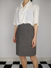 Load image into Gallery viewer, Second hand Max & Co wool brown checker pattern pencil skirt 36 S