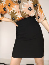 Load image into Gallery viewer, The Black Skirt | Vintage embroidery mini skirt black 36 XS-S
