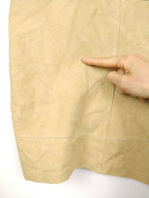 Load image into Gallery viewer, The Faux Suede | Vintage beige embroidery faux suede leather sleeveless mini dress S