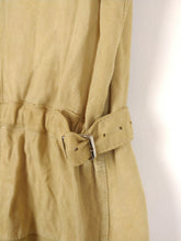 Load image into Gallery viewer, The Faux Suede | Vintage beige embroidery faux suede leather sleeveless mini dress S