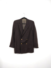 Load image into Gallery viewer, The Chocolate Blazer | Vintage oversized dark brown tailored blazer jacket double breasted S-M