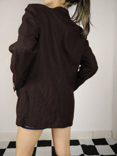 Load image into Gallery viewer, The Chocolate Blazer | Vintage oversized dark brown tailored blazer jacket double breasted S-M