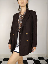 Load image into Gallery viewer, The Chocolate Blazer | Vintage oversized dark brown tailored blazer jacket double breasted S-M
