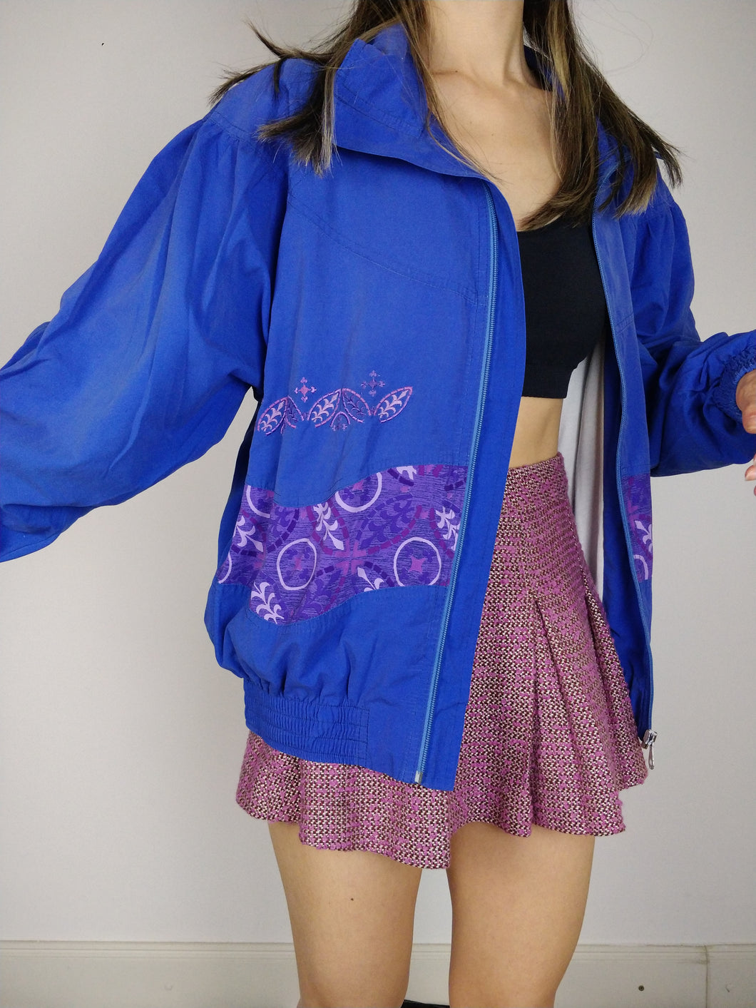 The Blue Lotto | Vintage 90s Lotto blue purple embroidery sport track shell jacket pattern M