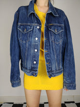 Load image into Gallery viewer, The Dark Diesel Denim | Vintage dark blue denim wash trucker jeans jacket Diesel designer women men unisex M