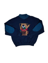 Load image into Gallery viewer, The Sport Ice Iceberg Bear Sweater | Vintage 90s wool blend rare designer Iceberg Golf Teddy pullover knitted jumper embroidery blue men unisex L
