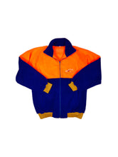 Load image into Gallery viewer, Vintage fleece jacket pullover jumper cardigan blue orange thick ski embroidery unisex men XL
