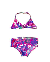 Load image into Gallery viewer, The Swimwear Bikini Pink Purple Print | Vintage second hand pattern two piece bathing swim wear top XS
