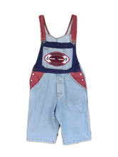 Load image into Gallery viewer, Vintage Chamber denim overall jeans blue shorts jumpsuit dungaree embroidery unisex men M
