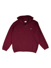 Load image into Gallery viewer, Vintage Lacoste wool sweater quarter zip burgundy red knit knitted pullover jumper women unisex men 6 L
