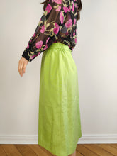 Load image into Gallery viewer, The Bright Green Midi Skirt | Vintage Fink Model straight pencil long midi skirt EU38 UK12 F40 S
